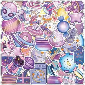 50 шт., фантазийная Вселенная, конфетные наклейки, наклейки для скейтборда, наклейки для экстремальных видов спорта, чехол на тележке, кружка для гитары, тетрадь, трендовые наклейки