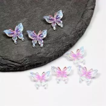 50 шт. фантомный цвет 11 мм 3D смоляные бусины-бабочки без отверстия DIY накладки для ногтей Изготовление ювелирных изделий материалы ручной работы аксессуары