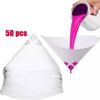 50 шт. фильтровальная бумага для краски одноразовая очищающая фильтрующая чашка 80 ячеек сетчатые фильтры для краски нейлоновая сетка равномерная фильтрация для автомобильной краски 50Pcs