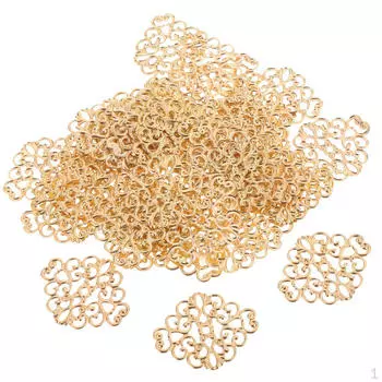 50 шт., филигранная обертка из сплава, украшения для разъемов, фурнитура золотой