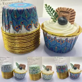50 шт. формочек для кексов из алюминиевой фольги, термостойкие одноразовые формочки для торта для свадебной вечеринки, аксессуары для выпечки десертов