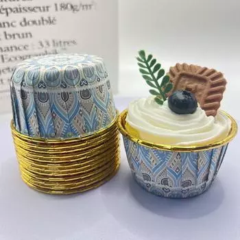 50 шт. формочек для кексов с богемным принтом, бумажные формочки для кексов с закрученными краями, для домашней кухни