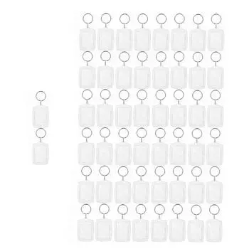 50 шт. фото вставка брелок акриловый пустой прозрачный фоторамка брелок