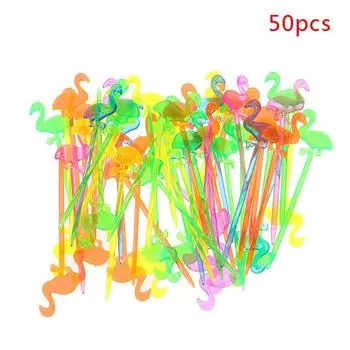 50 шт. фруктовые палочки пластиковые вилки кондитерские вилки многоразовые фруктовые иглы вилки палочки еда шпажки сердце стрела десертные фруктовые вилки бутик кухонные принадлежности Flamingo