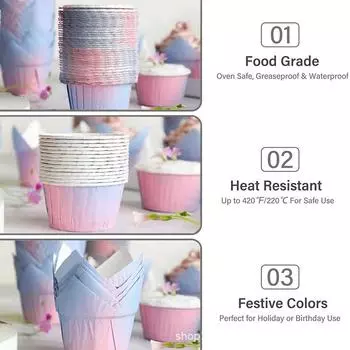 50 шт. градиентная бумага для кексов, маслостойкая форма для торта, форма для кексов, свадьба, русалка, день рождения, радуга, вечеринка, декор, принадлежности для выпечки