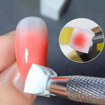50 шт. губка для градиента ногтей, белые блоки тофу, пуховка для пудры, многосторонний доступный гель для поглаживания, инструмент для окрашивания Halo Clamp