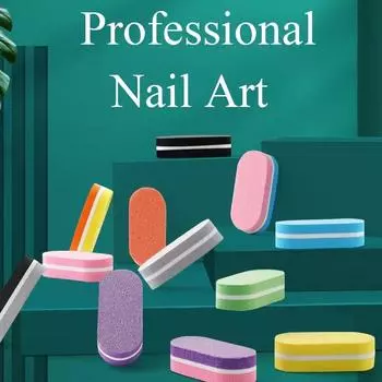 50 шт., губка для полировки ногтей, мини-маленькая овальная двухсторонняя полировка, ремонтный тип, творожный блок, маникюрный инструмент, маникюрный набор