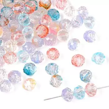 50 шт. хрустальные стеклянные бусины с градиентной огранкой, свободные бусины-разделители для DIY ожерелья, браслета, изготовления ювелирных изделий разноцветный