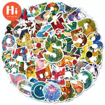 50 шт. иллюстрированные наклейки серии персонажей Amazon Art детские иллюстрированные наклейки с граффити в виде животных и растений