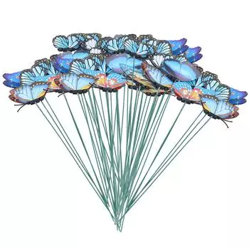 50 шт. имитация бабочек колышки украшение дома открытый двор цветочный горшок декор