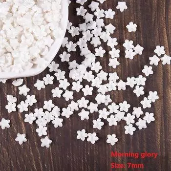 50 шт. имитация ракушки, перламутровая белая чаша, держатель для цветов, детали в древнем стиле, трясущийся материал, аксессуары для шпильки «сделай сам» Five-petal Flower белый