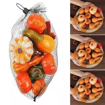 50 шт., искусственная имитация мини-тыквы из пенопласта, украшения на Хэллоуин, День Благодарения, осенний венок, банкет, украшения для дома оранжевый