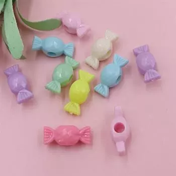 50 шт. изготовление ювелирных изделий кролик фонарь сердце разноцветные бусины-разделители с большими отверстиями акриловые бусины DIY браслет аксессуары пластик Style 1