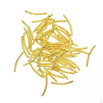 50 шт., изогнутая трубка, длинная прокладка для лапши, 5 мм, резные латунные металлические бусины для изготовления ювелирных изделий своими руками
