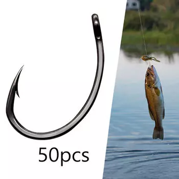 50 шт. Изогнутые крючки с зазубринами для сухой ловли форели 14.4mmx24.1mm