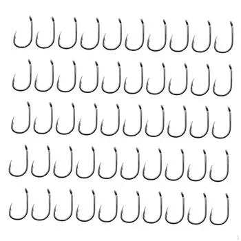 50 шт. изогнутые рыболовные крючки с зазубринами, принадлежности для рыбной ловли, морские снасти 12.1mmx21.2mm