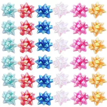 50 шт. изысканная лента в виде звездного узла, красочная рождественская подарочная упаковка, подарочная коробка, лента для Рождества 3cm