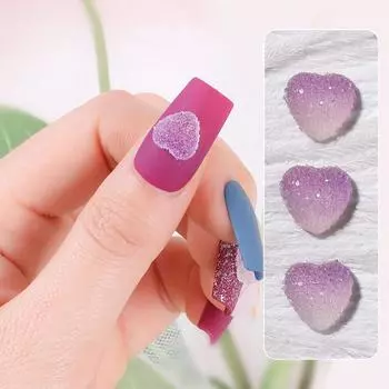 50 шт. изысканные модные аксессуары маникюрные украшения сердечки подвески для дизайна ногтей