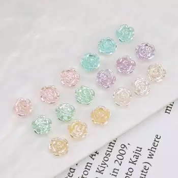50 шт. изысканные украшения для ногтей своими руками легкие разноцветные украшения для ногтей в виде камелии для женщин