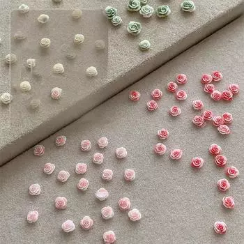 50 шт. изысканных розовых украшений для ногтей с градиентным дизайном ногтей, 3D-резьба, цветы камелии для ногтей