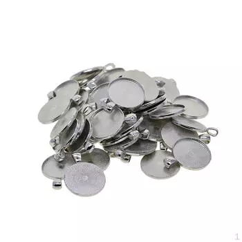 50 шт. Кабошоны для подвесок, круглые основания с оправой, подвески для изготовления ювелирных изделий для фото