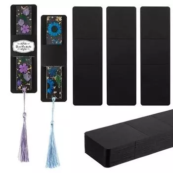 50 шт., карточки для отображения закладок «сделай сам», персонализируйте свои закладки, карточки с закладками среднего размера чёрный