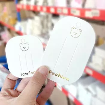 50 шт. картонные коробки с изображением маленького медведя, зажим для банта для волос, держатель для карточек-картонок для детских аксессуаров для волос, деловые аксессуары A2