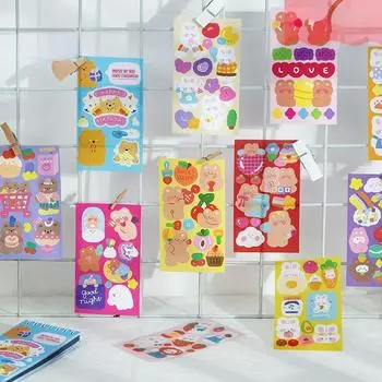 50 шт. катушка наклейка книга мультфильм милый милый питомец DIY рука счет материал наклейка канцелярские принадлежности наклейка одноклассник подарок 01