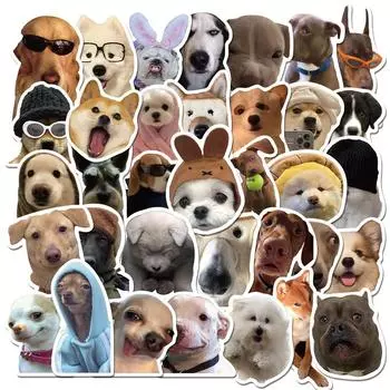 50 шт. Kawaii кошка собака забавные животные мем наклейки милые наклейки украшения DIY скейтборд альбом для ноутбука холодильник автомобиль детские игрушки