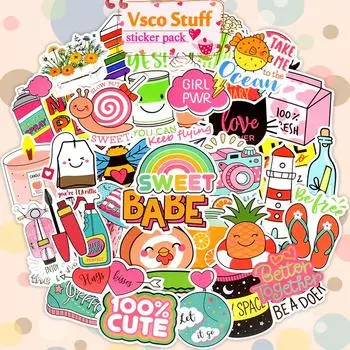 50 шт. Kawaii Vsco Girls наклейки для детей игрушки водонепроницаемые наклейки для DIY канцелярских принадлежностей ноутбука багажа велосипедного шлема автомобиля наклейки