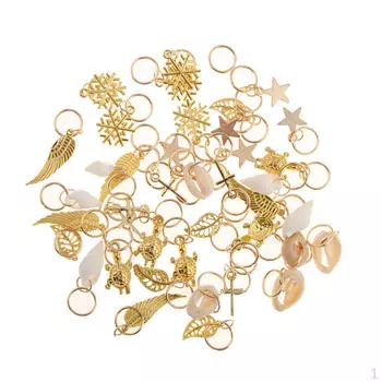 50 шт., кольца для кос, кольца, петли, зажимы, 8 стилей, аксессуары - корпус из сплава, снежинка