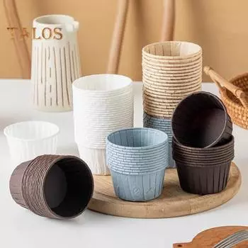 50 шт./компл. бумажные стаканчики для маффинов с антипригарным покрытием, маслостойкие практичные бумажные стаканчики для выпечки «сделай сам», практичные бумажные стаканчики для кексов, вкладыши для маффинов, кухонные принадлежности красный