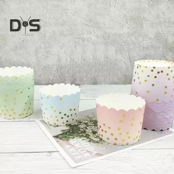 50 шт./компл., чашка для кексов без запаха, водонепроницаемая, прочная, большого калибра, вкладыш для кексов синий