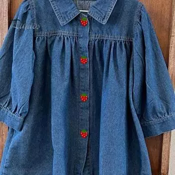 50 шт./компл. деревянные пуговицы с 2 отверстиями, аксессуары для одежды ручной работы, красные, розовые, в форме клубники, швейные пуговицы для детской одежды красный