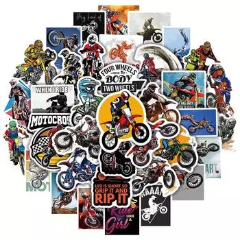 50 шт./компл. Dirt Bike Series 01 MTB наклейки для горного велосипеда DIY модные смешанные водонепроницаемые наклейки-каракули