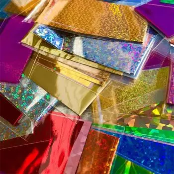 50 шт./компл., голографические наклейки для ногтей, наклейки из фольги, смешанные стили, наклейки из фольги, наклейки 4*20 см/шт., наклейки из фольги для дизайна ногтей, наклейки в стиле деко