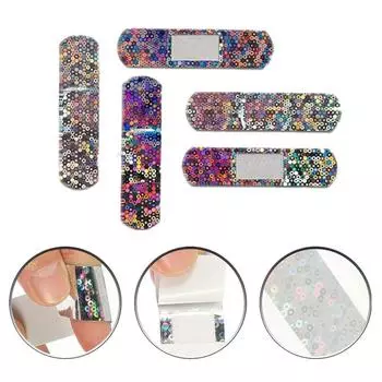 50 шт./компл. голографический цветной пластырь для оказания первой помощи с лазерным дизайном, пластырь для ран, полоски для перевязки, лейкопластыри