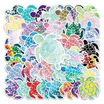 50 шт./компл., компьютерная наклейка, разные стили, подарки, цветная модная морская черепаха, скейтборд, багаж, граффити, наклейка, товары для вечеринок