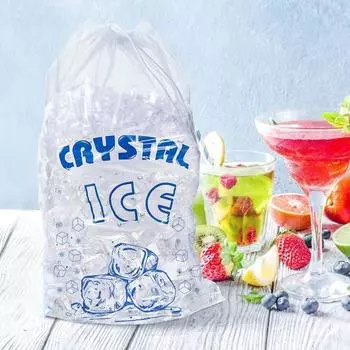 50 шт./компл. мешок для кубиков льда, прозрачный полиэтиленовый регулируемый шнурок, герметичный сверхмощный мешок для хранения льда, кухонные принадлежности 50pcs