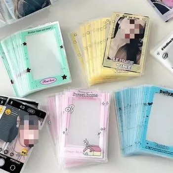 50 шт./компл. Милый американский стиль Kpop чехол для фотокарты модный держатель для удостоверения личности звезды идола модная семейная пленка для фотокарты синий