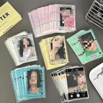 50 шт./компл. Милый американский стиль Kpop чехол для фотокарты модный держатель для удостоверения личности звезды идола модная семейная пленка для фотокарты синий