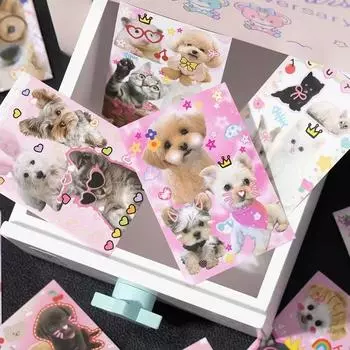 50 шт./компл. Милый американский стиль животных скрапбукинг журнал наклейка милый мультфильм котенок щенок канцелярские наклейки DIY Декор наклейка