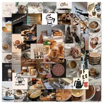 50 шт./компл. мини-кофе плакат наклейки DIY модные водонепроницаемые каракули наклейки наклейки