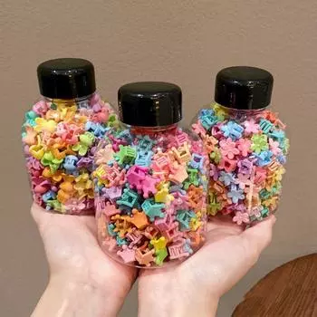 50 шт./компл., мини-заколка для волос «Ромашка», ушки для мышки, конфетный цвет, цветок, звезда, заколка для волос, милая девочка jelly color star