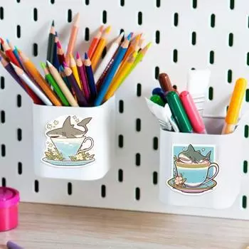 50 шт./компл., наклейка с изображением акулы, самоклеящаяся, водонепроницаемая, из ПВХ, чехол для телефона «сделай сам», чашка, чехол для багажа, скейтборда, ноутбука, альбом для скрапбукинга, набор наклеек с граффити 1 Set