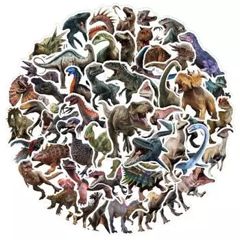 50 шт./компл. наклейка с изображением динозавра, не выцветающая, водонепроницаемая, самоклеящаяся, с несколькими узорами, для хранения ноутбука с животными, скутера, граффити, наклейка для бытовой техники