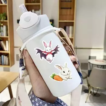 50 шт./компл., наклейка с мультяшным кроликом, самоклеящаяся, водонепроницаемая, из ПВХ, чехол для телефона «сделай сам», чашка для багажа, скейтборда, ноутбука, альбом для скрапбукинга, набор наклеек с граффити 1 Set