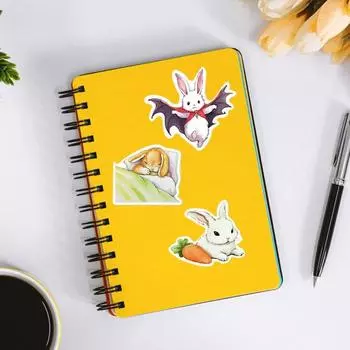 50 шт./компл., наклейка с мультяшным кроликом, самоклеящаяся, водонепроницаемая, из ПВХ, чехол для телефона «сделай сам», чашка для багажа, скейтборда, ноутбука, альбом для скрапбукинга, набор наклеек с граффити 1 Set