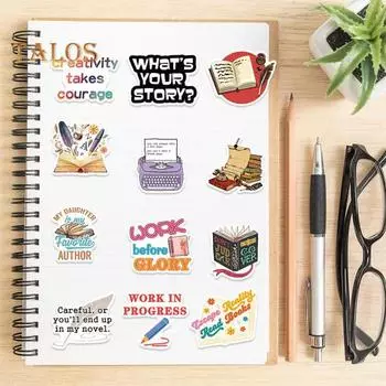 50 шт./компл. наклейки для любителей чтения для детей подростков мультфильм писатель граффити наклейки для учителей и студентов водонепроницаемые виниловые художественные наклейки для Mixed Style