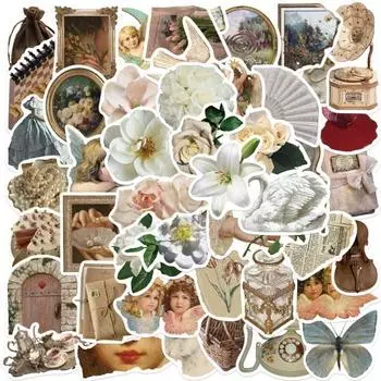 50 шт./компл. наклейки, винтажные граффити, сделай сам, водонепроницаемые, самоклеящиеся, отличная липкость, противоскользящие, съемные, разные узоры, прозрачный принт, гитара